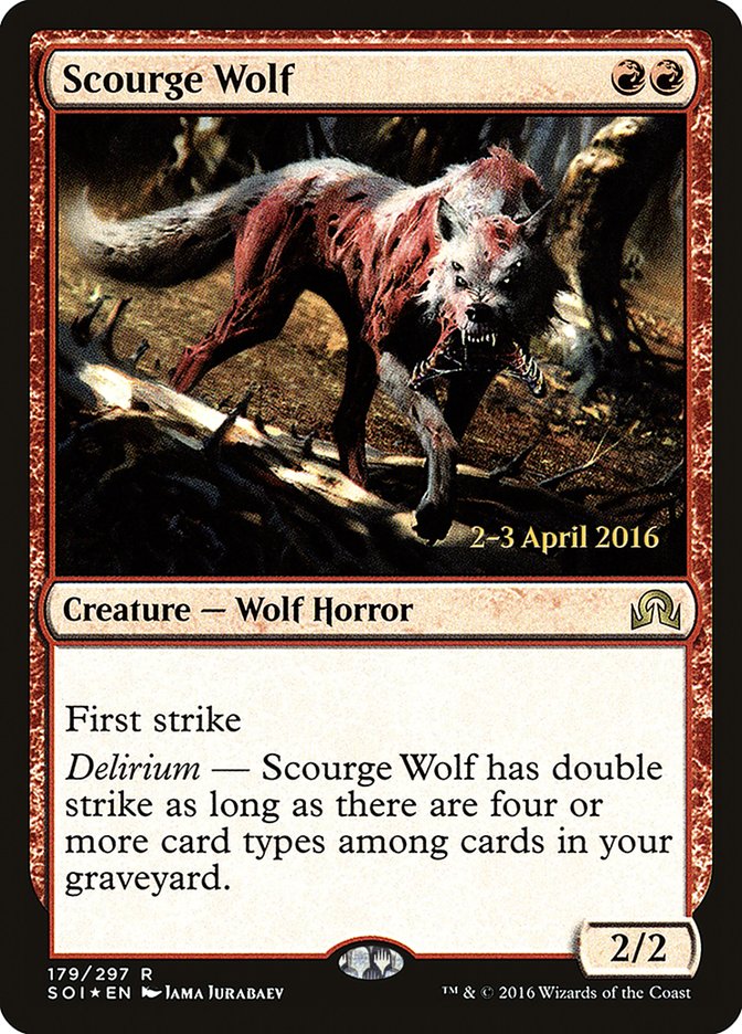 Scourge Wolf [Shadows over Innistrad Prerelease Promos] | Yard's Games Ltd