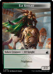 Elf Knight // Rhino Double-Sided Token [Ravnica Remastered Tokens] | Yard's Games Ltd