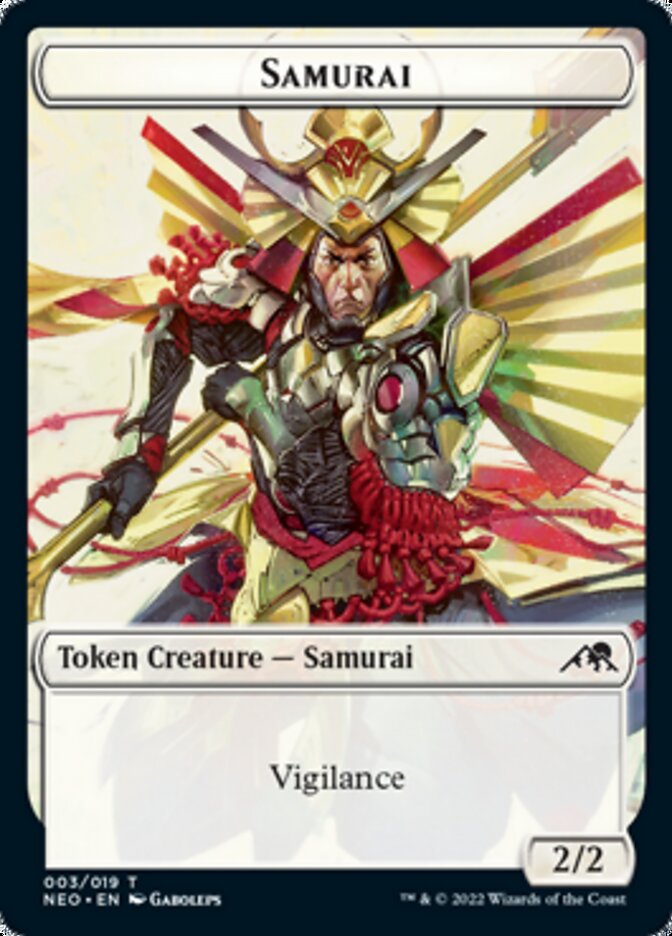 Samurai // Rat Rogue Double-Sided Token [Kamigawa: Neon Dynasty Tokens] | Yard's Games Ltd