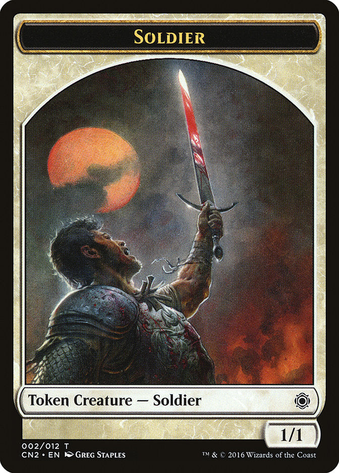 Soldier Token (002/012) [Conspiracy: Take the Crown Tokens] | Yard's Games Ltd
