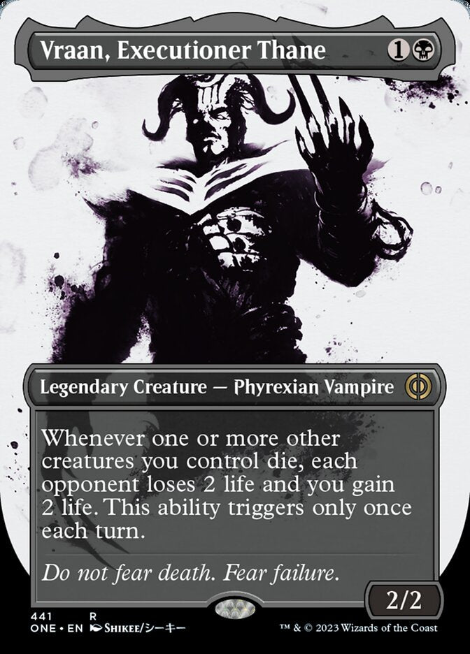 Vraan, Executioner Thane (Borderless Ichor Step-and-Compleat Foil) [Phyrexia: All Will Be One] | Yard's Games Ltd