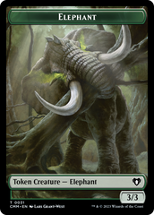 Treasure // Elephant Double-Sided Token [Commander Masters Tokens] | Yard's Games Ltd
