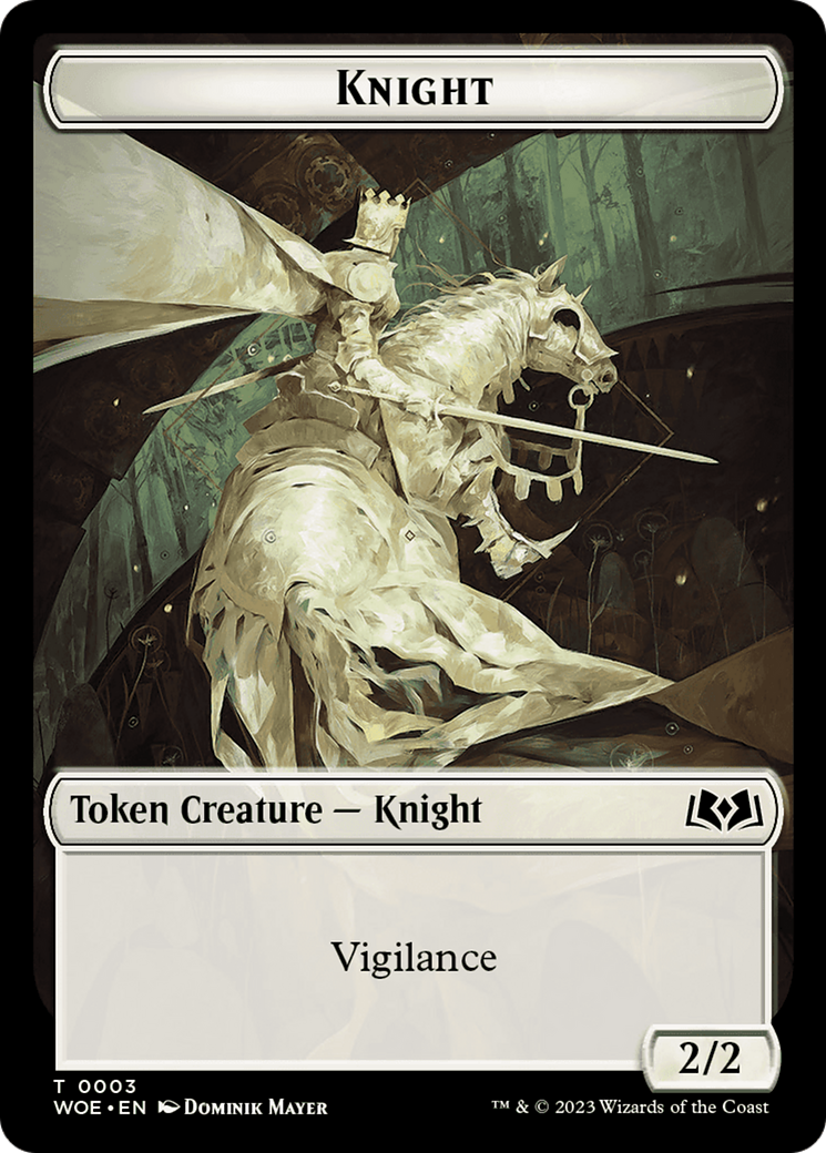 Knight // Food (0013) Double-Sided Token [Wilds of Eldraine Tokens] | Yard's Games Ltd