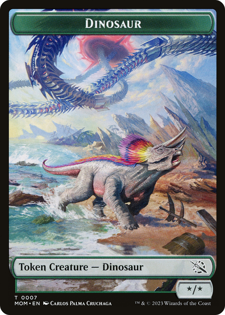 Phyrexian Myr // Dinosaur Double-Sided Token [March of the Machine Tokens] | Yard's Games Ltd