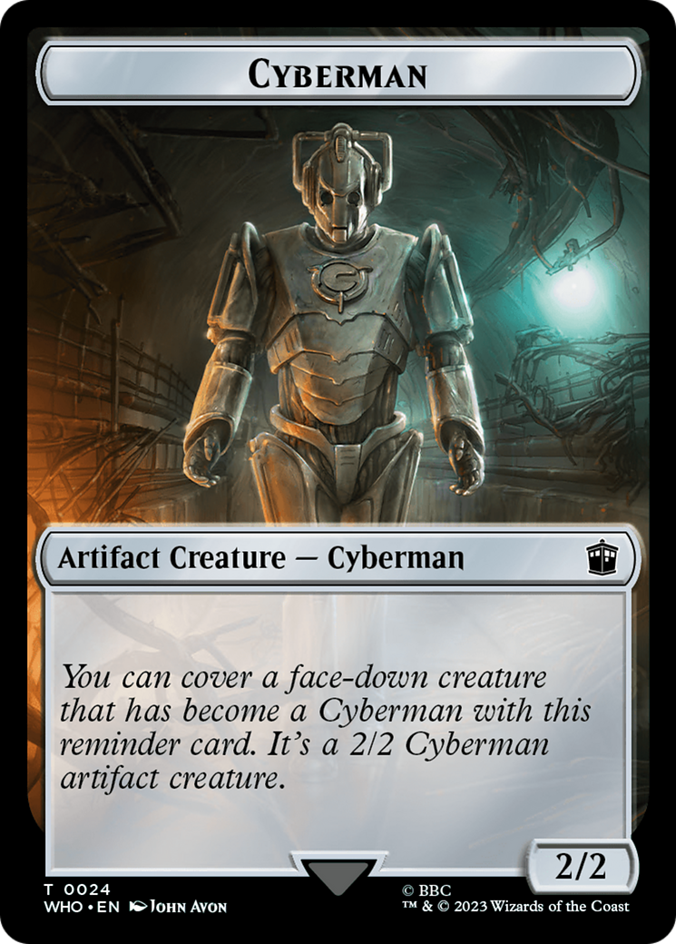 Human Noble // Cyberman Double-Sided Token [Doctor Who Tokens] | Yard's Games Ltd