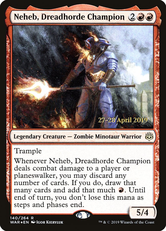 Neheb, Dreadhorde Champion [War of the Spark Prerelease Promos] | Yard's Games Ltd