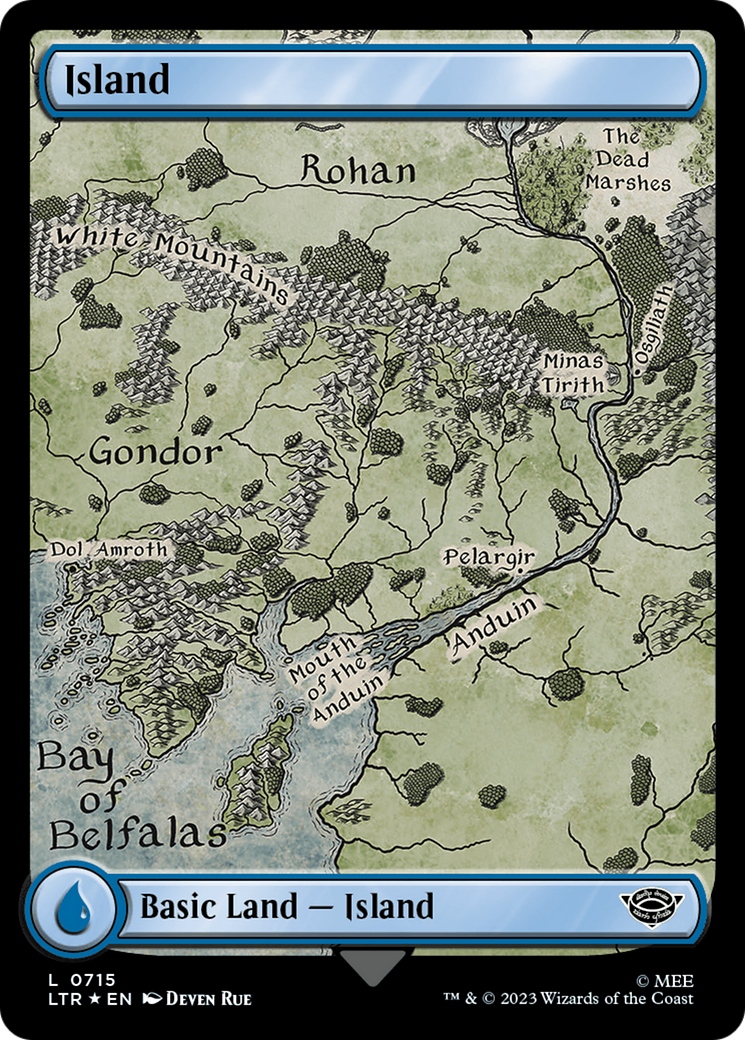 Island (0715) (Surge Foil) [The Lord of the Rings: Tales of Middle-Earth] | Yard's Games Ltd
