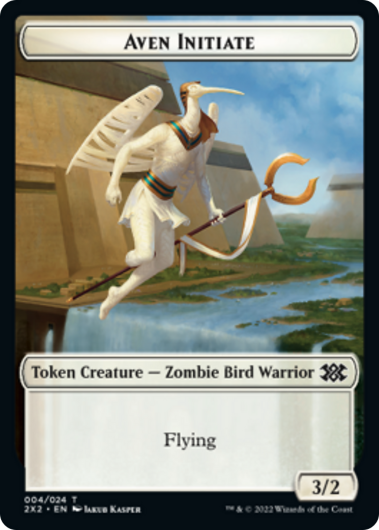 Drake // Aven Initiate Double-Sided Token [Double Masters 2022 Tokens] | Yard's Games Ltd