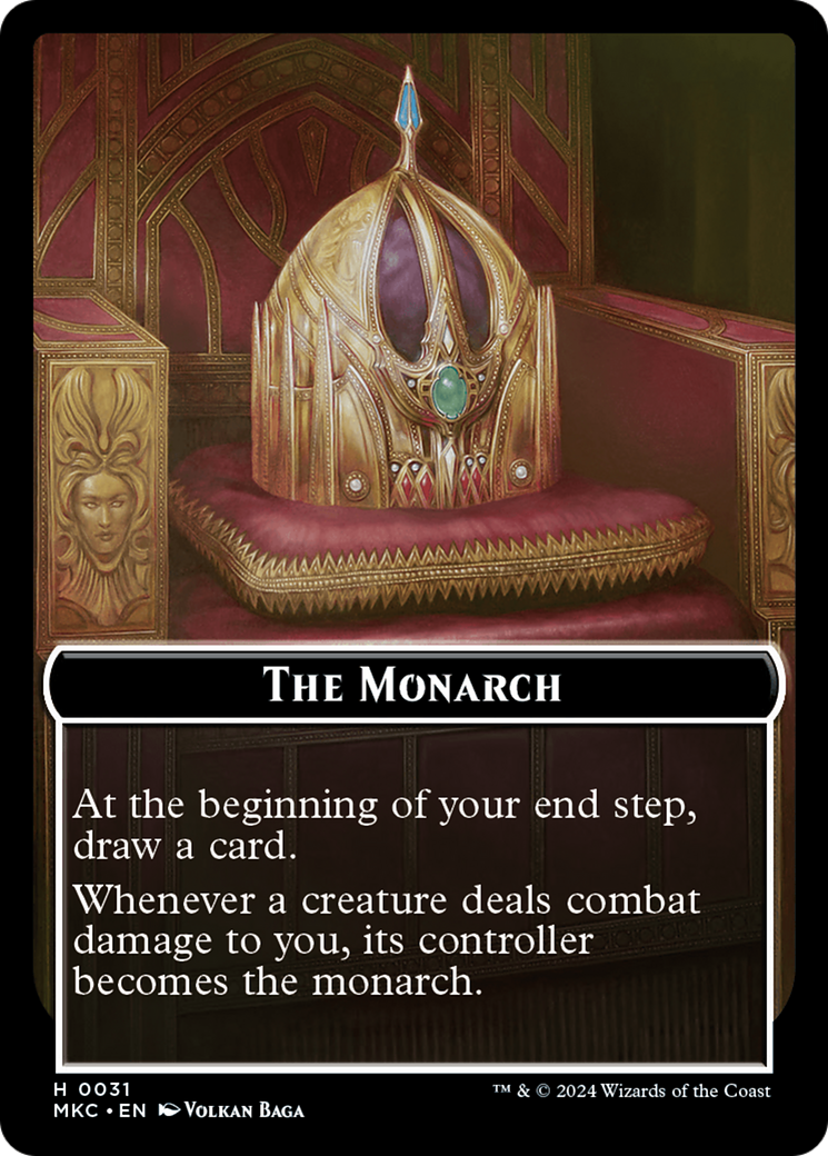 Gold // The Monarch Double-Sided Token [Murders at Karlov Manor Commander Tokens] | Yard's Games Ltd