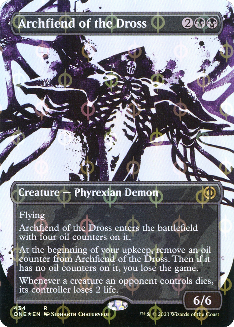 Archfiend of the Dross (Borderless Ichor Step-and-Compleat Foil) [Phyrexia: All Will Be One] | Yard's Games Ltd