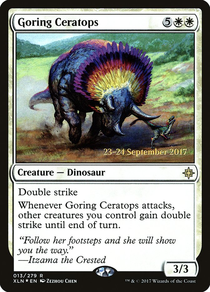 Goring Ceratops [Ixalan Prerelease Promos] | Yard's Games Ltd