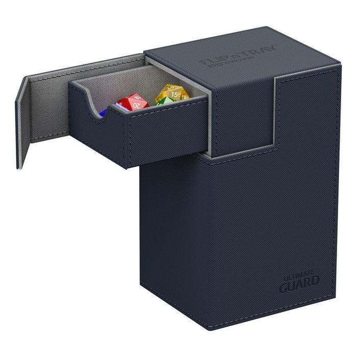 ultimate guard flip n tray 80 xenoskin blue premium deck box case