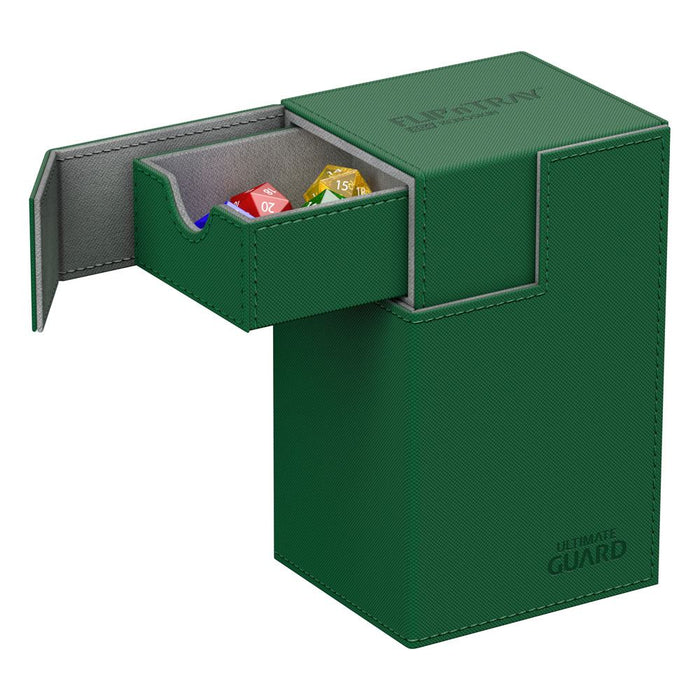 ultimate guard flip n tray 80 xenoskin green premium deck box case