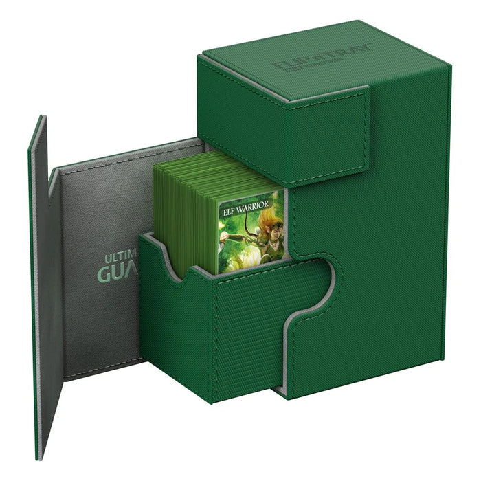 ultimate guard flip n tray 80 xenoskin green premium deck box case