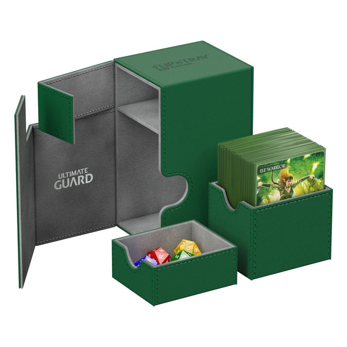 ultimate guard flip n tray 80 xenoskin green premium deck box case