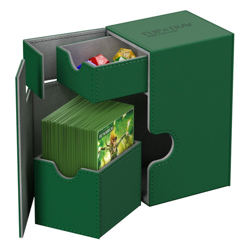 ultimate guard flip n tray 80 xenoskin green premium deck box case