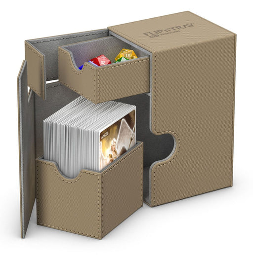 Ultimate Guard flip n tray 80 xenoskin sand premium deck box case
